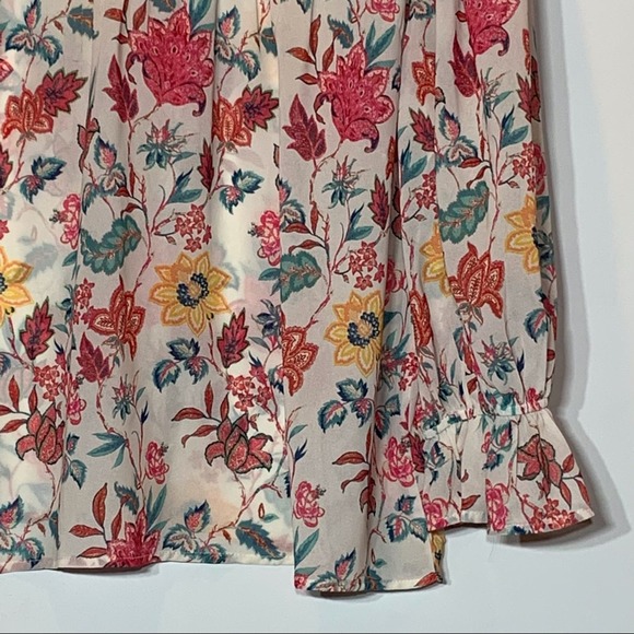 EUC Flying Tomato Floral Print Ruffle Trim Blouse - Picture 4 of 6